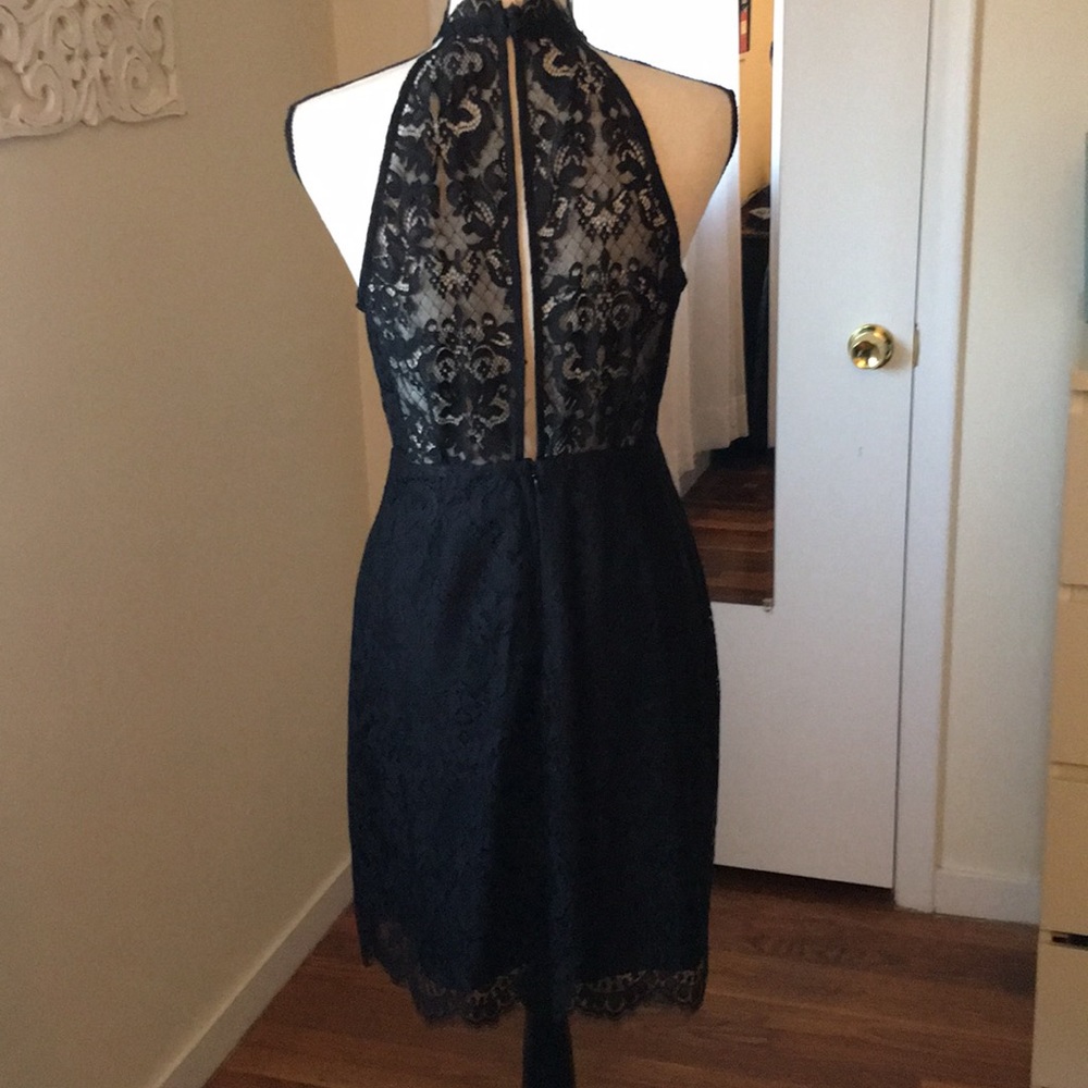 BB Dakota Black Lace Halter Dress - Picture 3 of 6